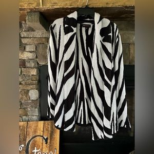 Zebra print thick cardigan